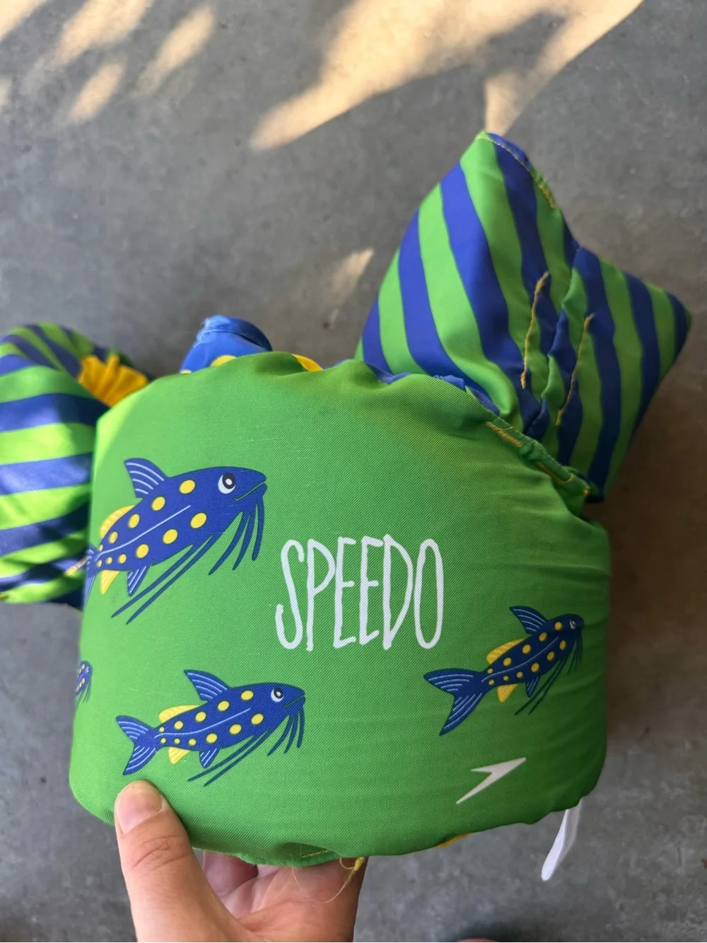 Speedo Green & Blue Kids Swim PFD Float with Yellow Accents